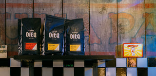5lb bags of Caffe Del Sol and Caffe Luna at a Vita wholesale customer cafe
