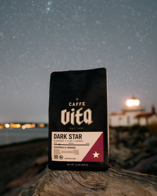 12oz bag of Dark Star on nighttime beach
