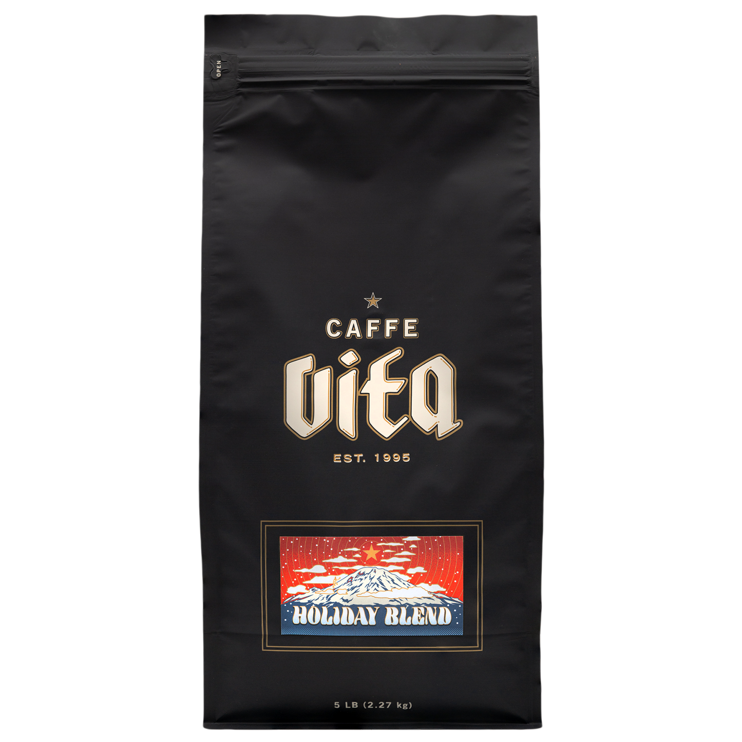 Product Image: 5lb Holiday Blend bag - front.