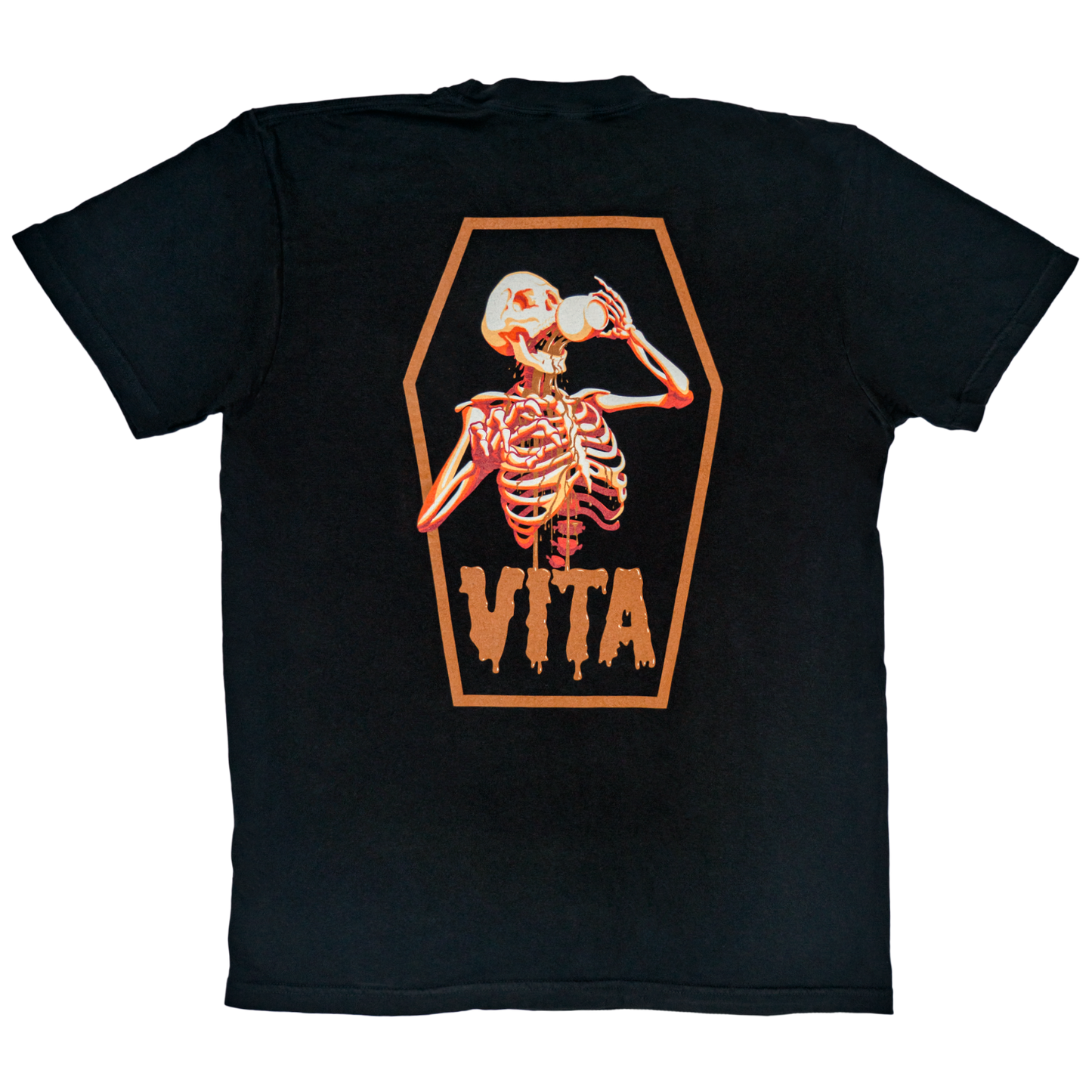 Product Image: Back of shirt, with skeleton design.