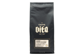 5lb bag of Organic Sumatra Gayo River front, no background.