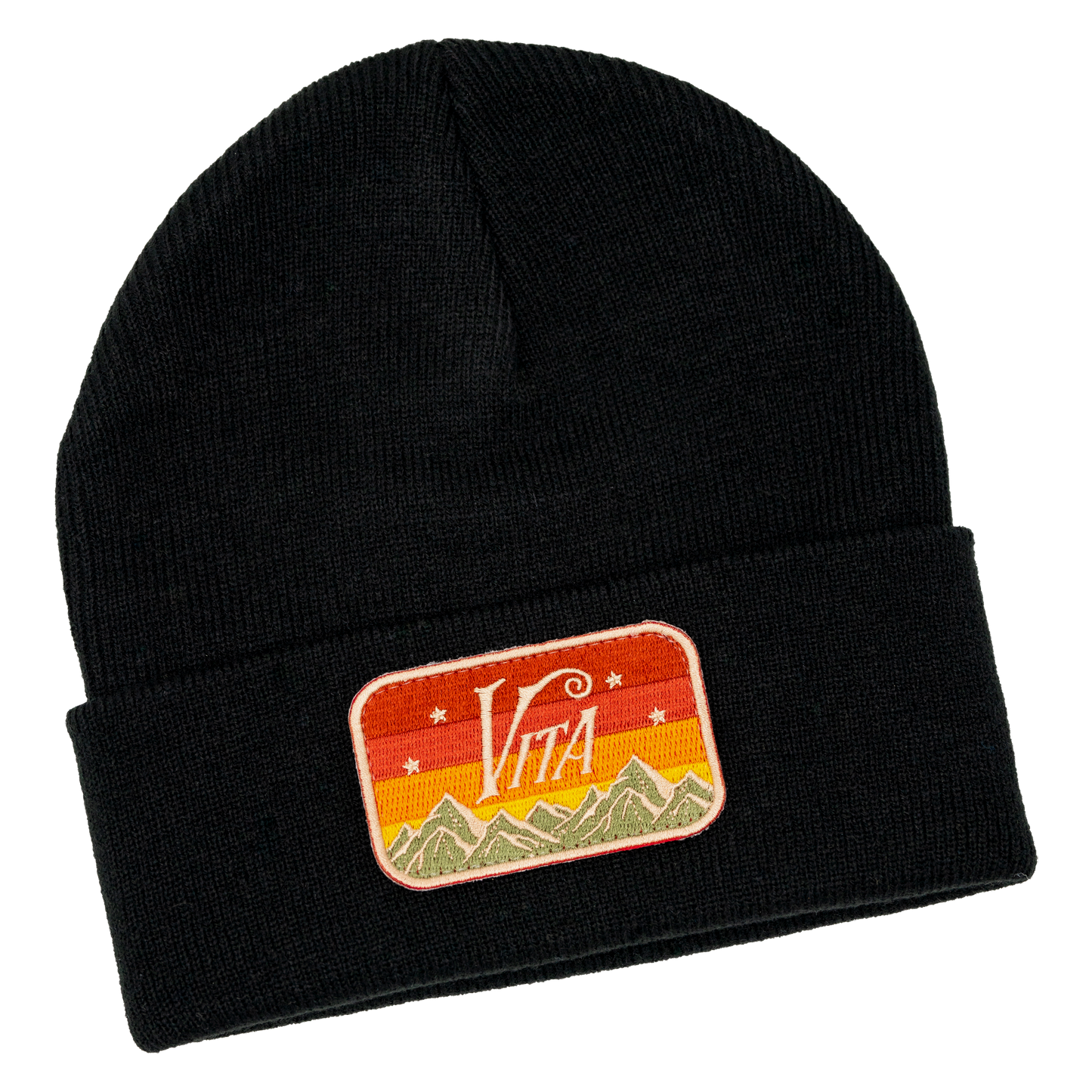 Product Image: black beanie with Vitalogy patch.