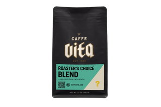 Vita 120z bag with title, ROASTER'S CHOICE BLEND - A NEW SELECTION EACH MONTH