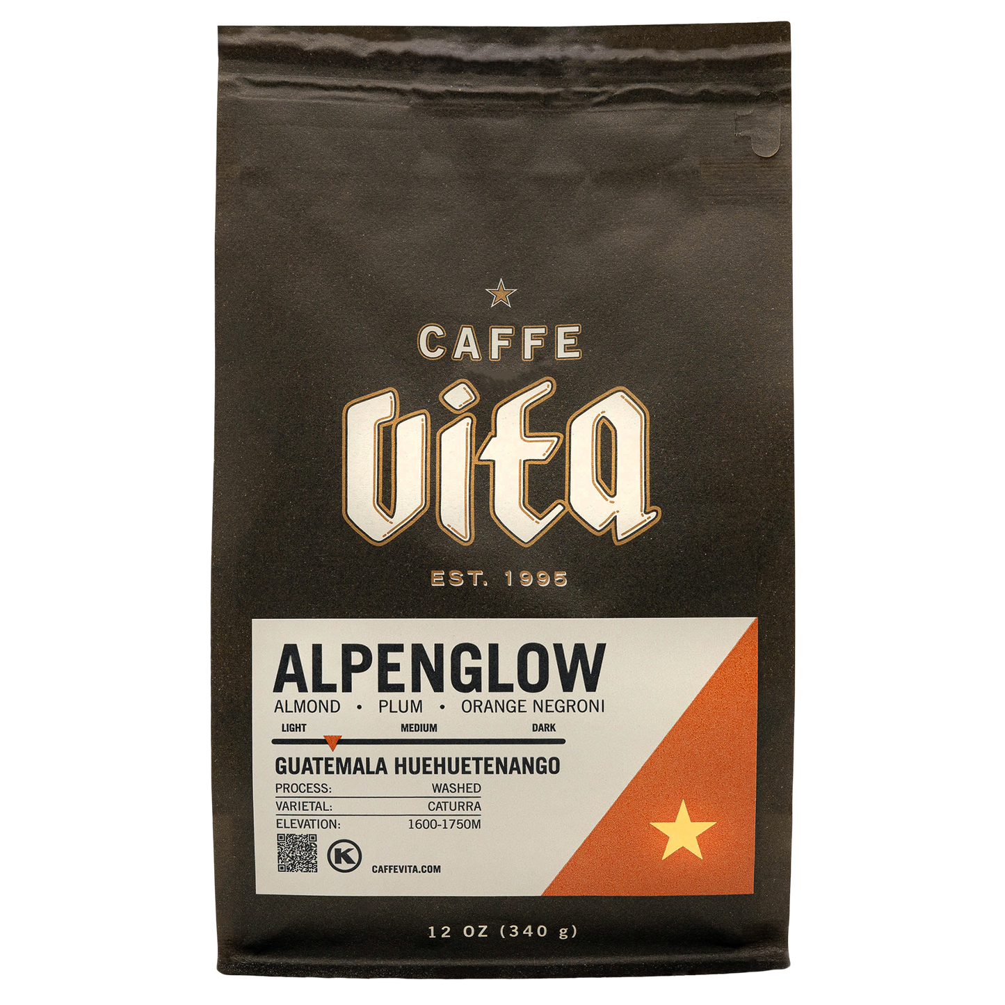 12oz bag of Alpenglow, front.