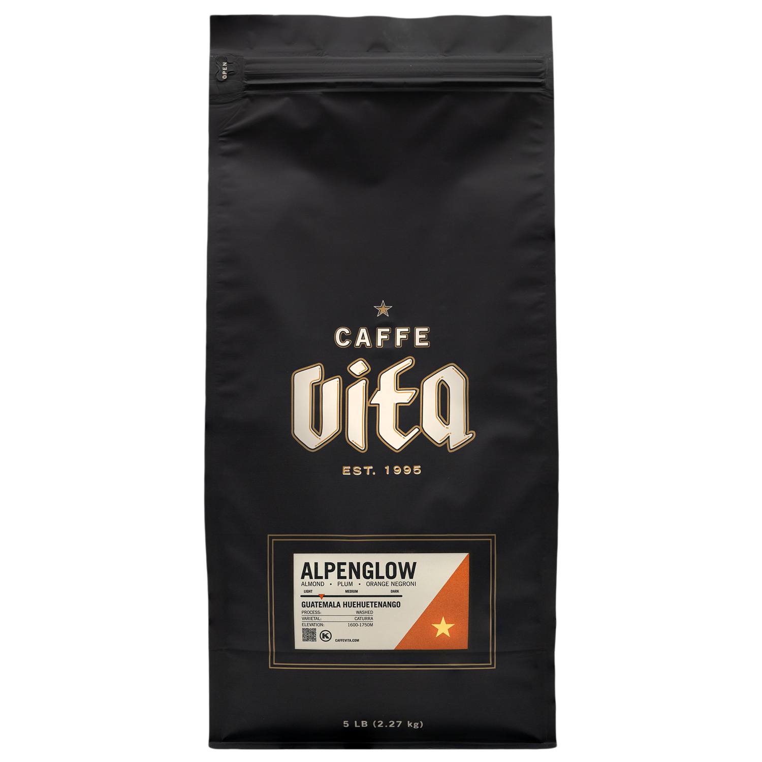 5lb bag of Alpenglow, front.