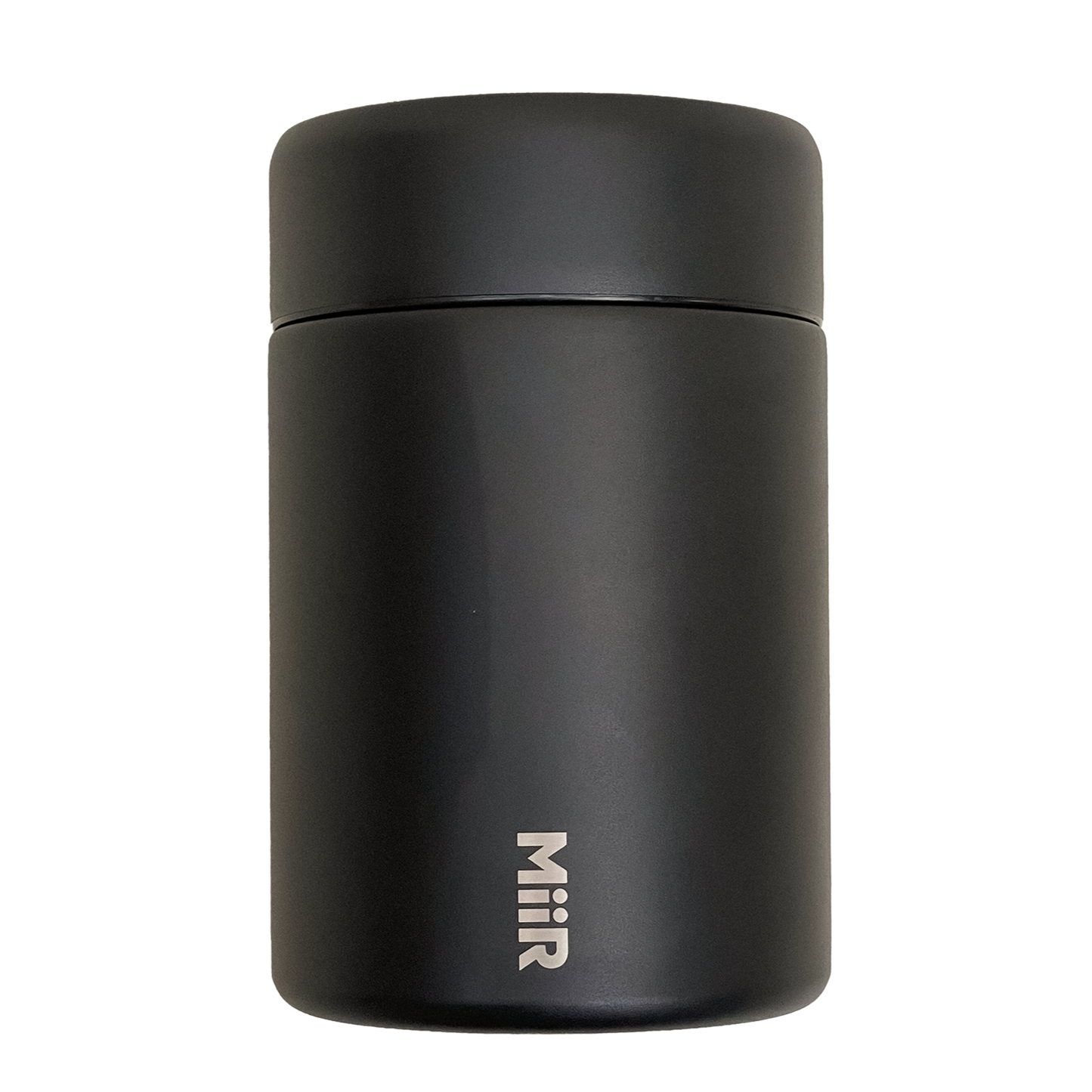 Vita x MiiR Coffee Canister in black with coffee plant motif (back).