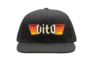 Black cap with 'Vita' logo 