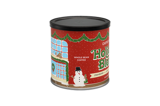 Holiday blend tin side, no background. 