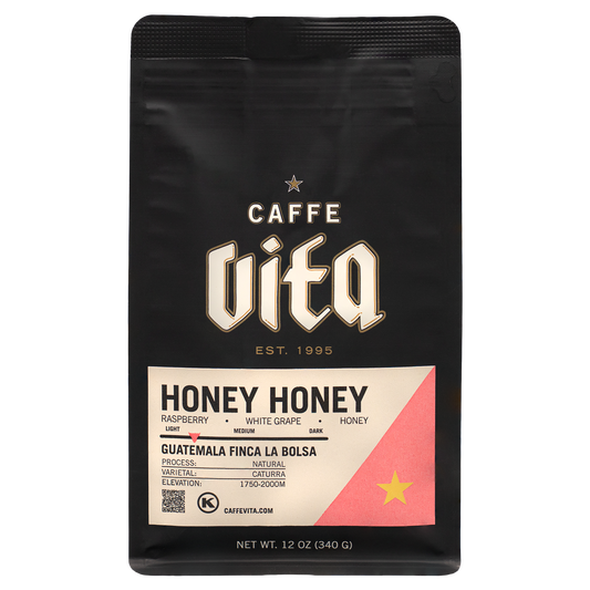 12oz bag of Honey Honey front, no background. 