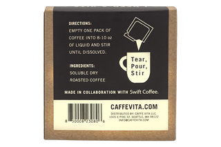 Box of Instant Caffe Del Sol back, no background.