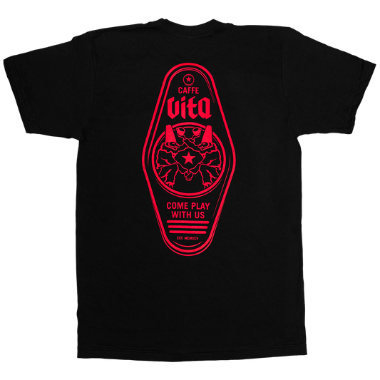 Room 237 Shirt back with keychain graphic, no background. 