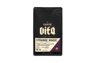 A 12 oz bag of Caffe Vita 'Strange Magic' coffee