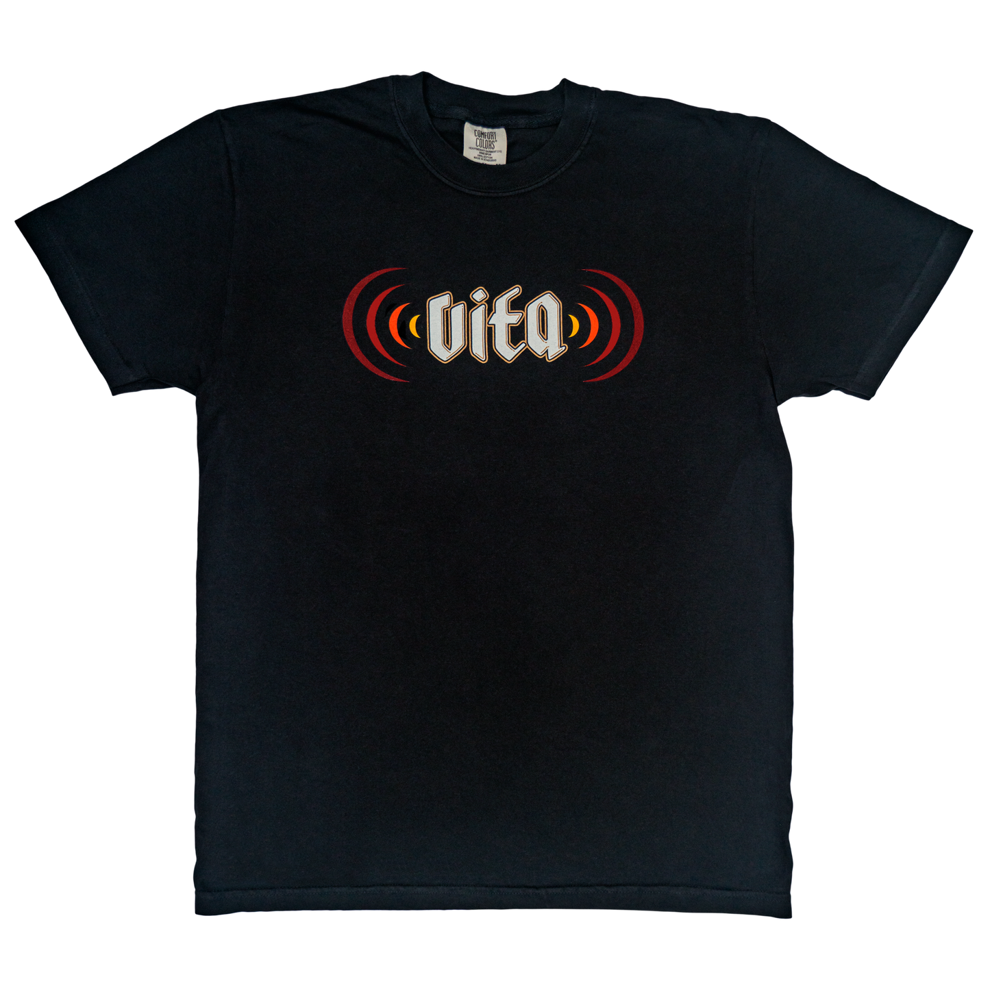 Product Image: black t-shirt with Vita Vibes logo